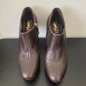 YSL booties, Yves Saint Laurent boots brown leather size Eur 39.5/ US 8.5 or 9